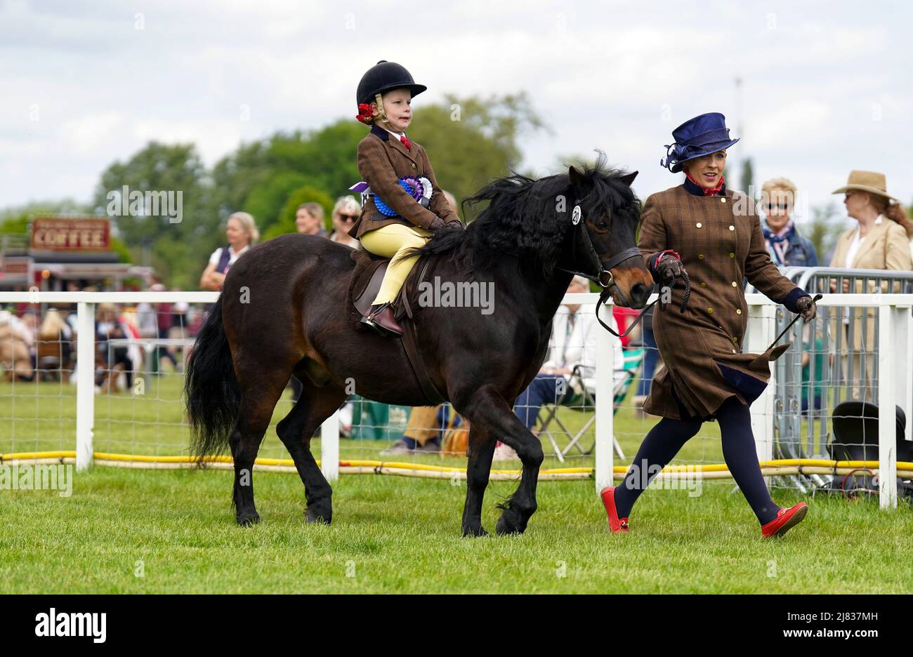 A competitor shows their horse at the Royal Windsor Horse Show, Windsor