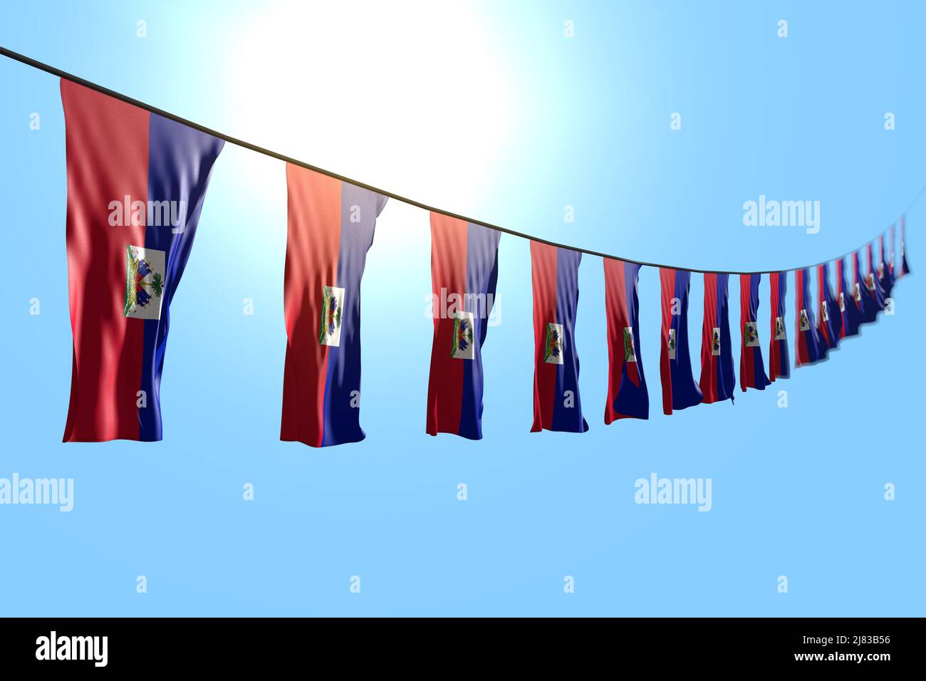 pretty independence day flag 3d illustration - many Haiti flags or ...