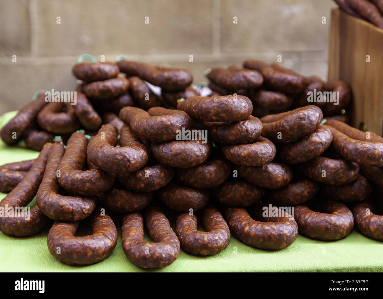 Detail of typical spanish sausage, dried meat Stock Photo Alamy