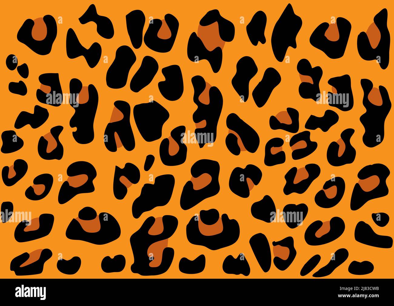 orange and black leopard skin pattern background, vector design Stock Vector