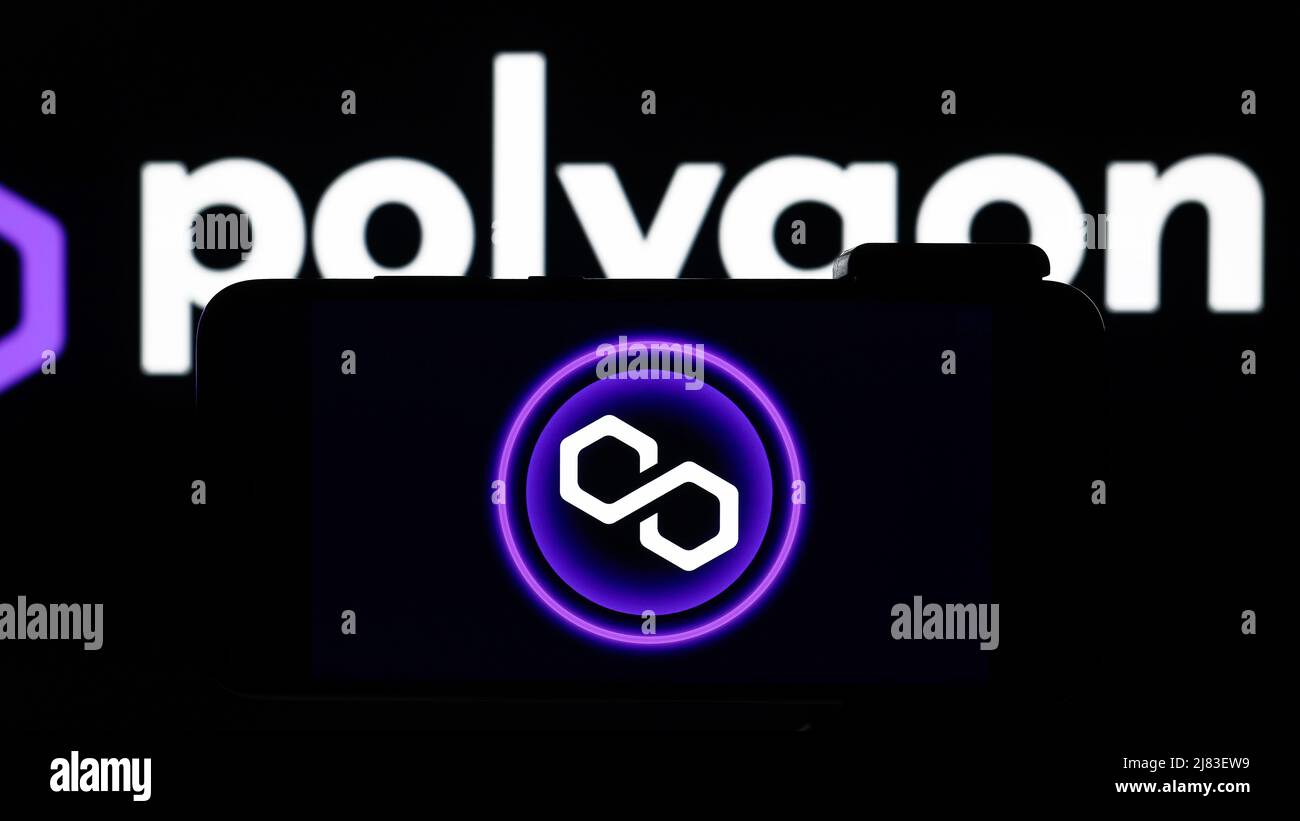 Polygon (MATIC) editorial. Illustrative photo for news about Polygon (MATIC)  - a cryptocurrency Stock Photo - Alamy