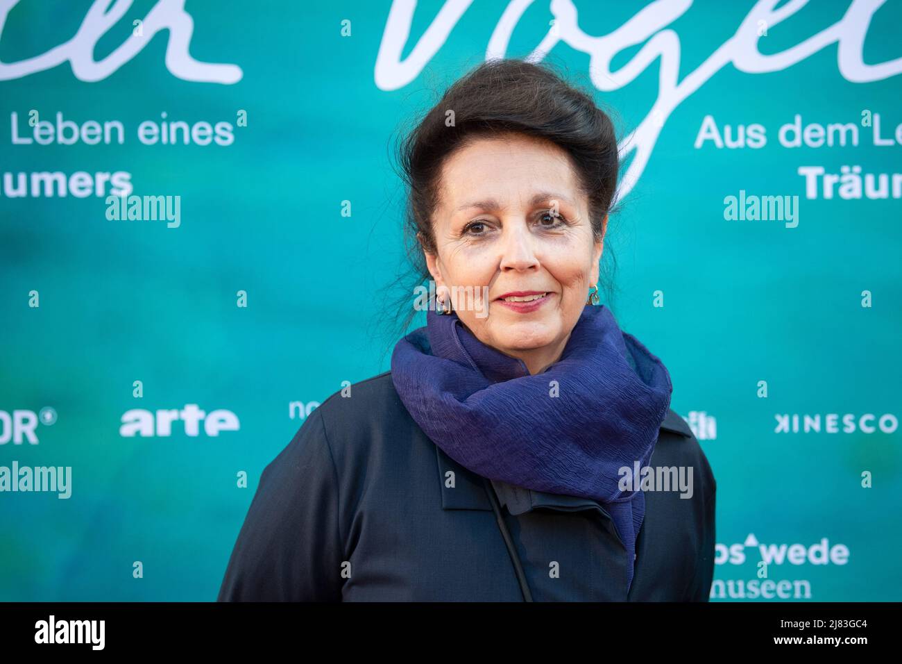 Bremen, Germany. 12th May, 2022. Marie Noelle, director comes to the premiere of the cinema film 'Heinrich Vogeler - From the life of a dreamer'. Bremen-born artist Heinrich Vogeler (1872-1942) worked as a painter, graphic artist, designer, architect and writer. The film focuses on his biography and features Vogeler's descendants as well as contemporary German and French artists and historians. Credit: Sina Schuldt/dpa/Alamy Live News Stock Photo