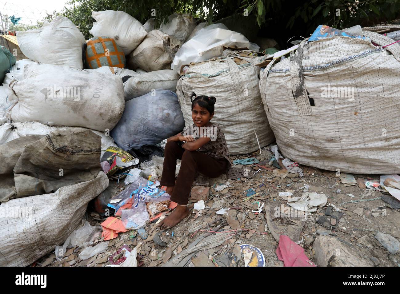 New Delhi, India. 12th May, 2022. A rag picker of Prem Nagar, Karol