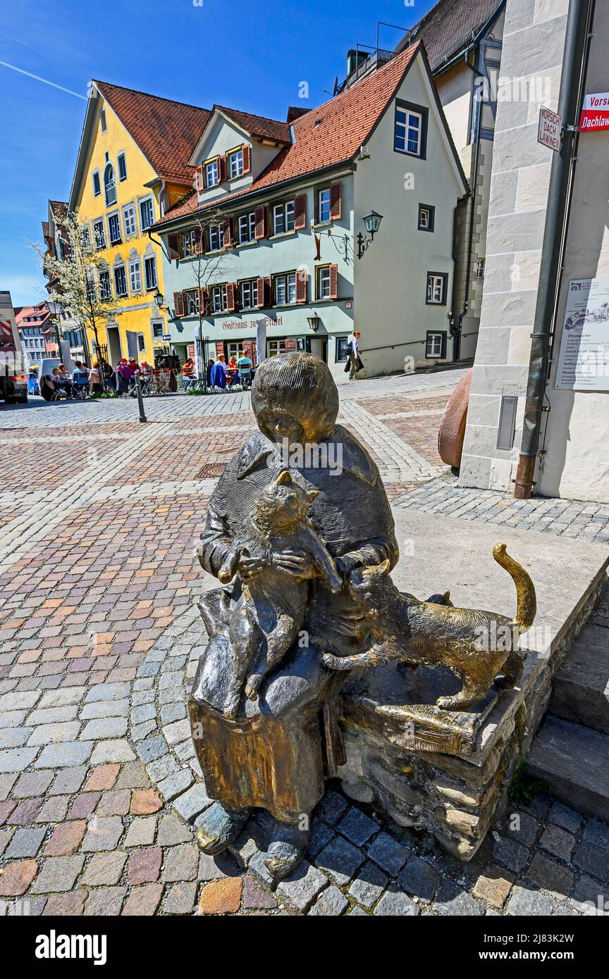 Monument to Maria Neff by the Eggenfelden artist Joseph Michael Neustifter, in front of the entrance to the Eselmuehle, Wangen im Allgaeu Stock Photo