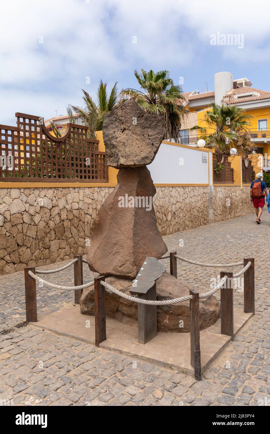 Stone art in Santa Maria, Sal, Cape Verde Island, Africa Stock Photo