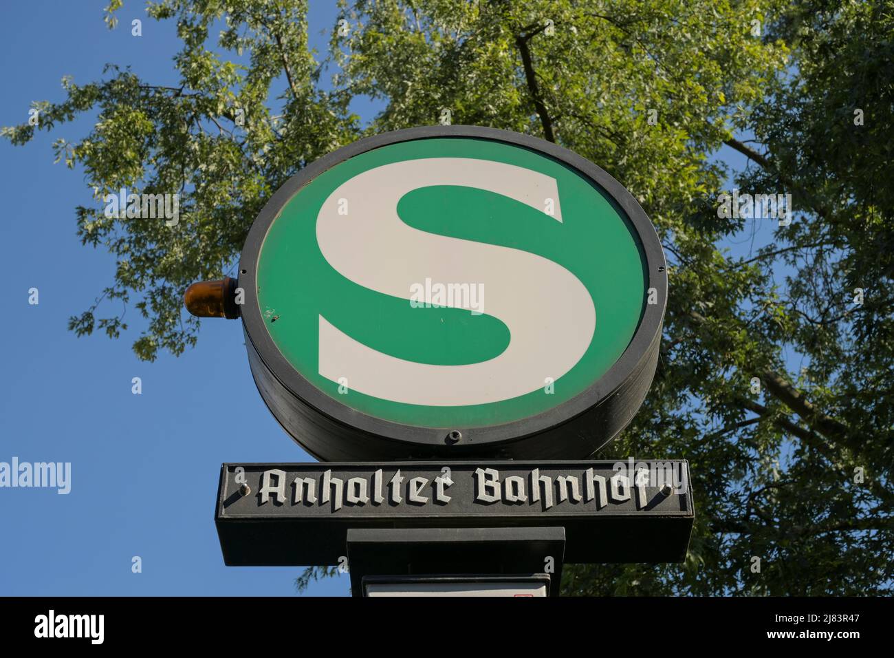 Sign at Anhalter Bahnhof S-Bahn station, Kreuzberg, Friedrichshain ...