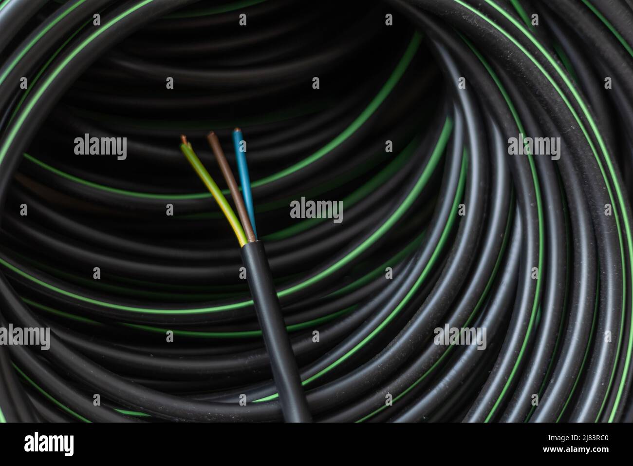 Electrical installation material, wires and cables for an electrical