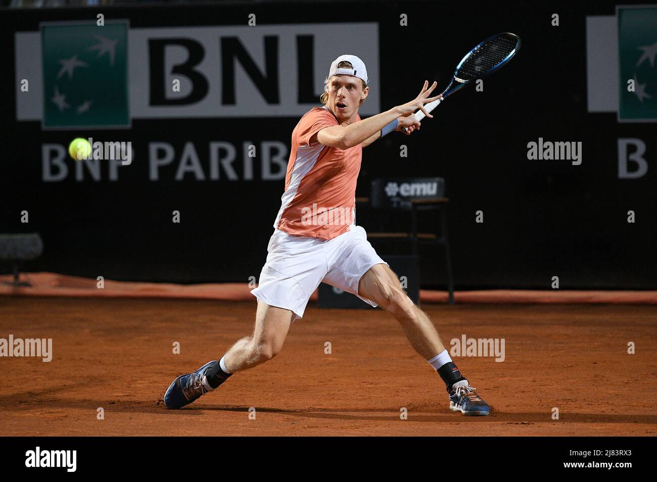 Denis Shapovalov in action during the Internazionali BNL D'Italia match  between Rafael Nadal and Denis Shapovalov on 12 May 2022 at Foro Italico,  Rome. Credit: Giuseppe Maffia/Alamy Live News Stock Photo -