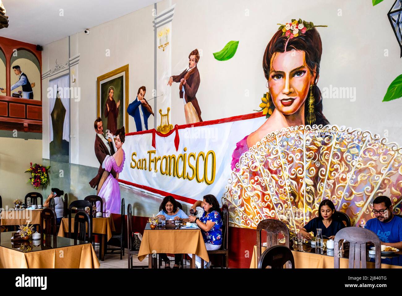 The Interior Of The San Francisco Restaurant, Trujillo, La Libertad Province, Peru. Stock Photo
