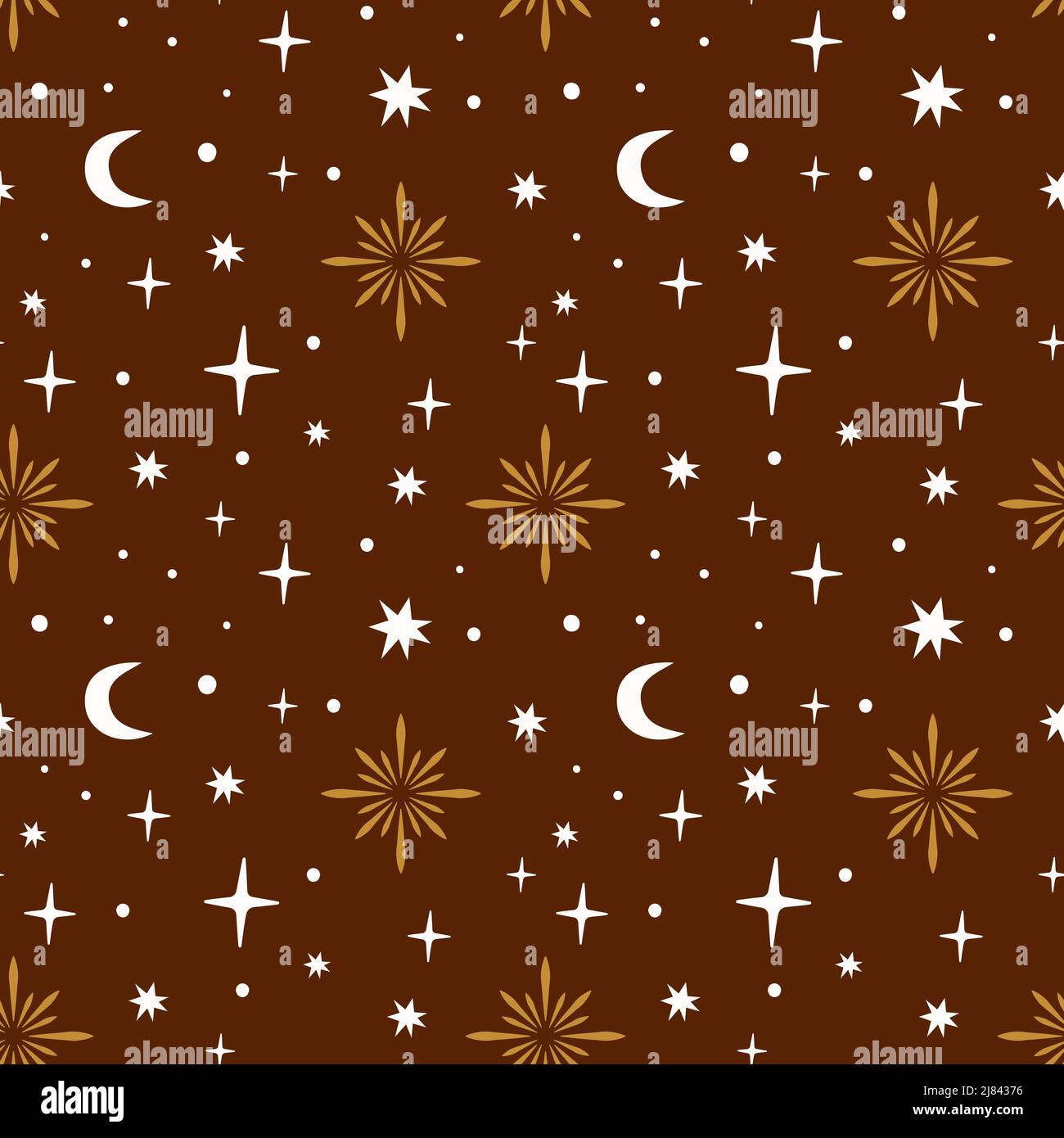 Vector sealess celestial pattern. Boho background Stock Vector
