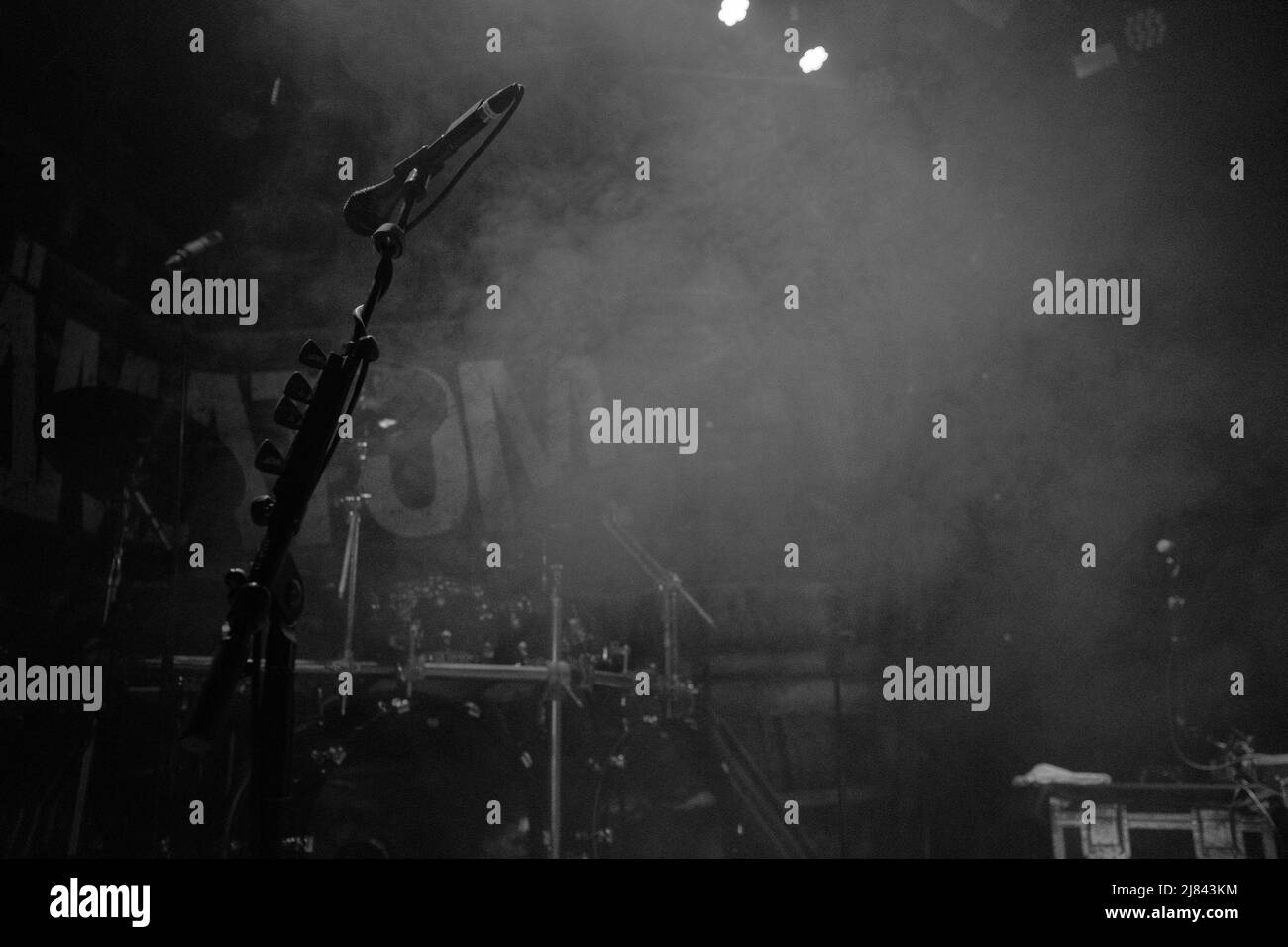 Munich, Germany. 11th May, 2022. Empty stage with mircophone stand from Haematom before the Danke fuer die Liebe - Freak Tour 2022 at Backstage, Munich. Sven Beyrich Credit: SPP Sport Press Photo. /Alamy Live News Stock Photo