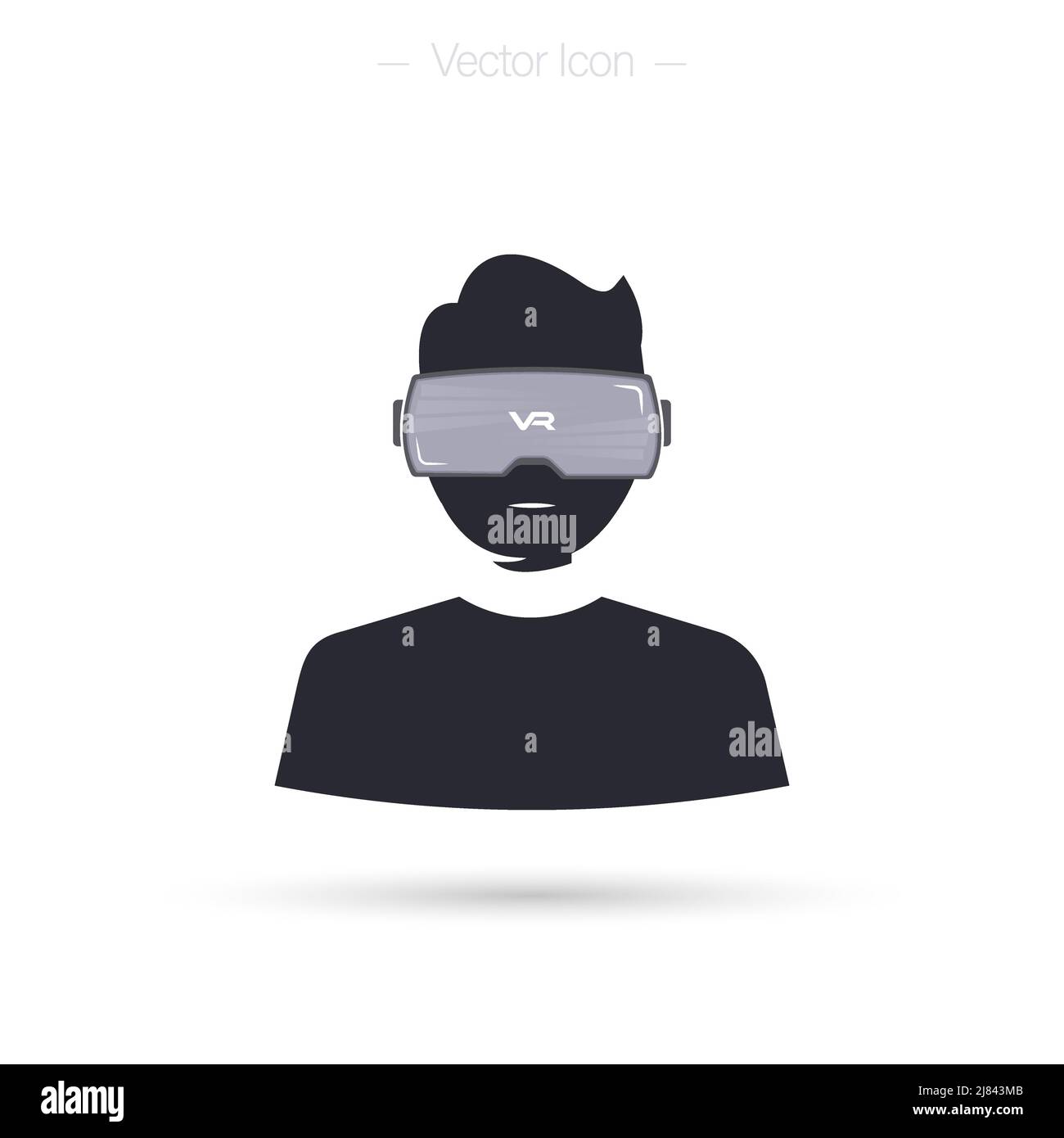 Virtual Reality Headset, Man. VR icon. Vector isolated on white ...