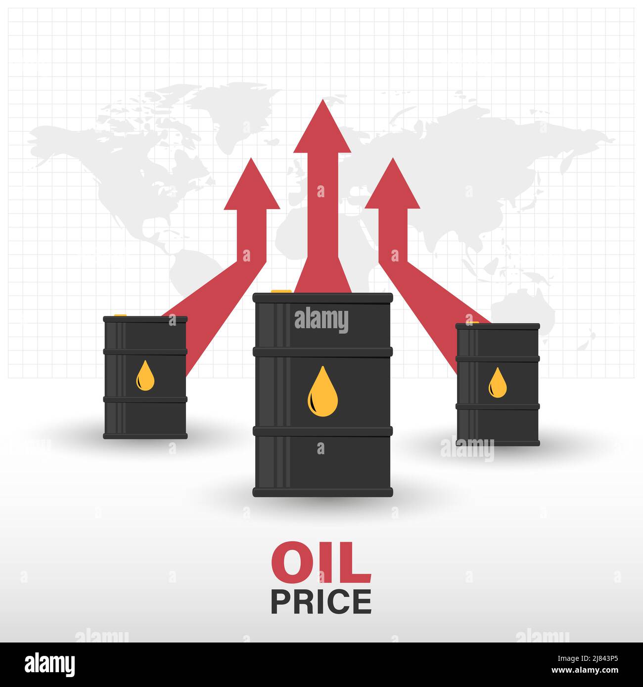 Oil infographic showing rising oil prices around the world. Vector