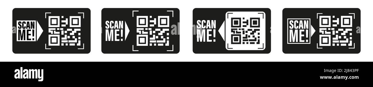 QR code for smartphone. Qr code for payment. QR code frame vector set. isolated vector illustration Stock Vector