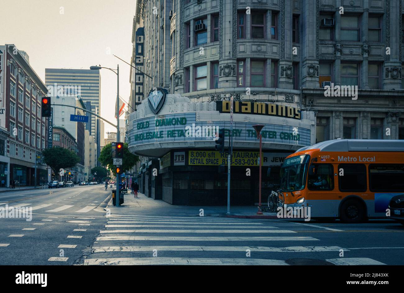 Round store front in downtown LA Stock Photo Alamy