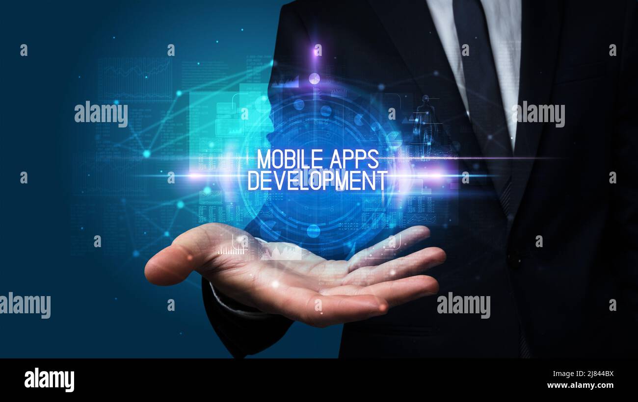 Man hand holding digital technology concept Stock Photo - Alamy