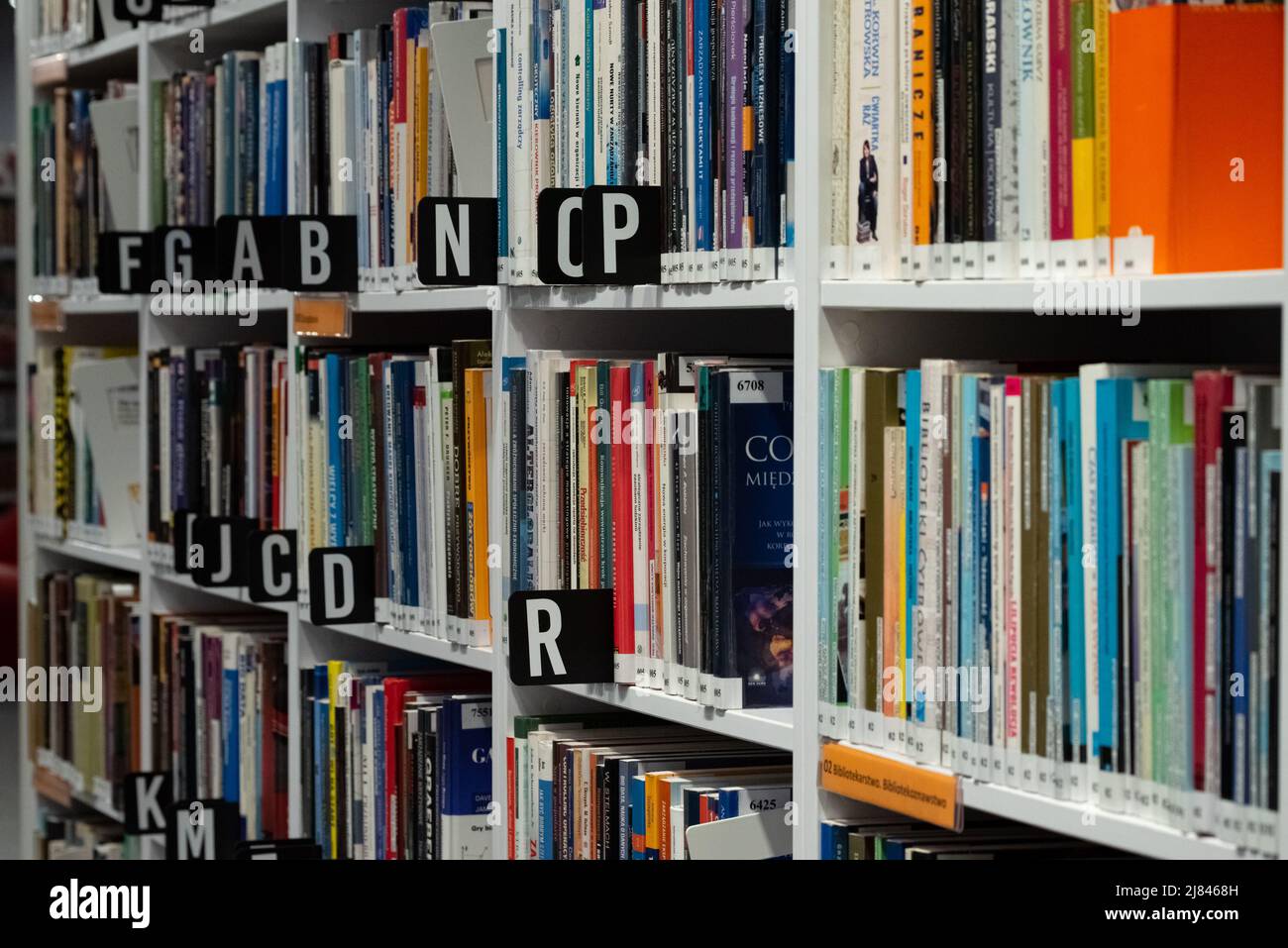 Legionowo, Poland November 29, 2021 Books in the library. Books