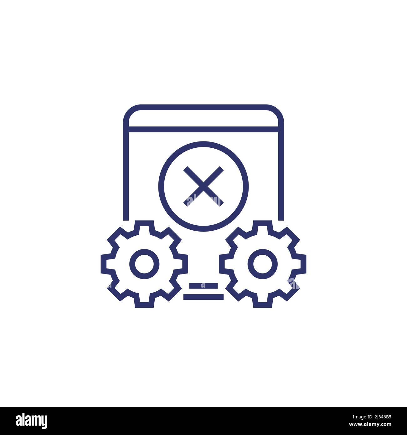 error or failure line icon Stock Vector