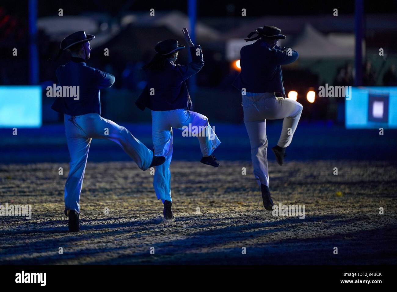 Dancers perform during the A Gallop Through History Platinum Jubilee