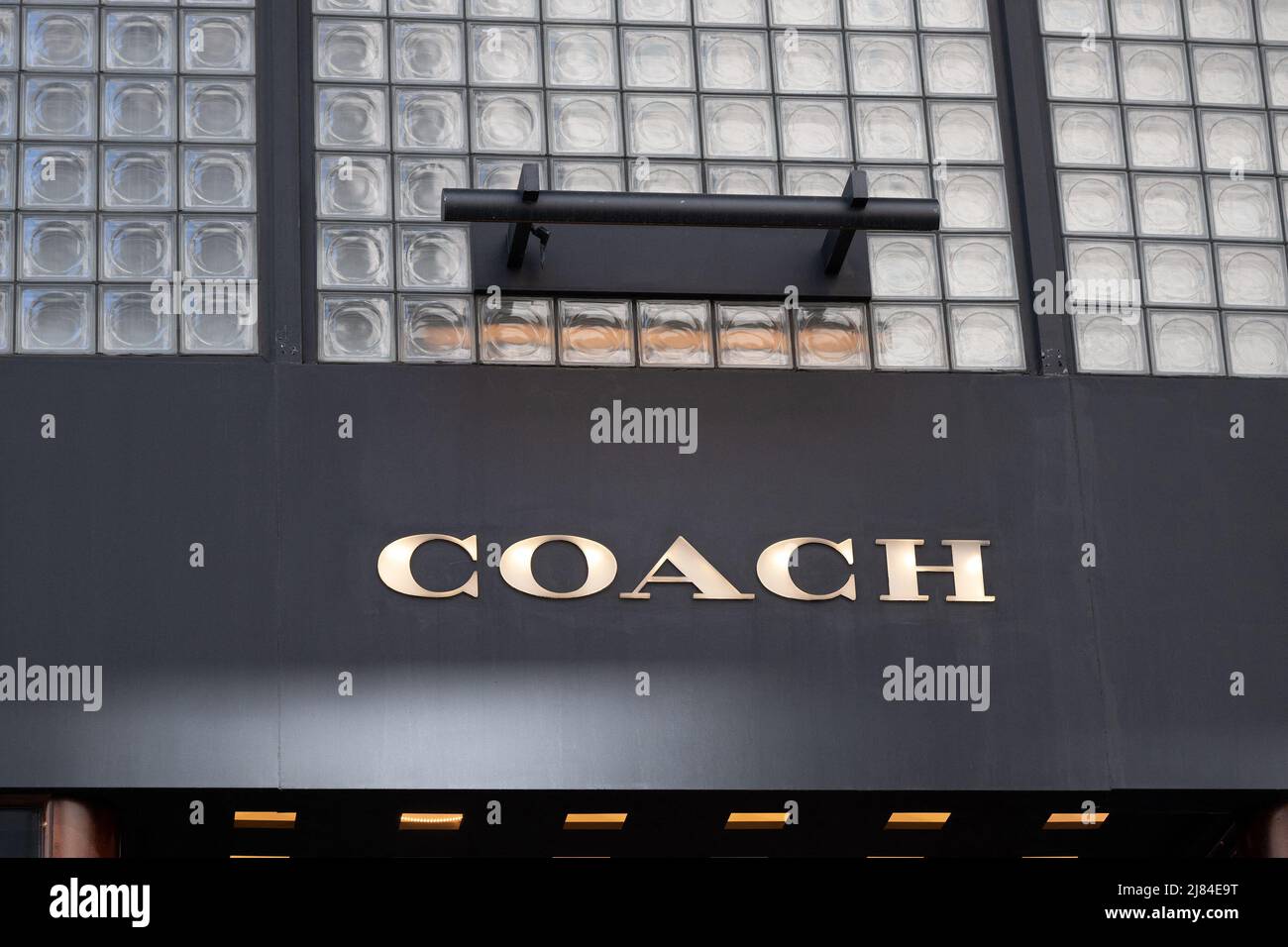 A shop sign of COACH, on May 07, 2022 in New-York City, USA. Photo by ...
