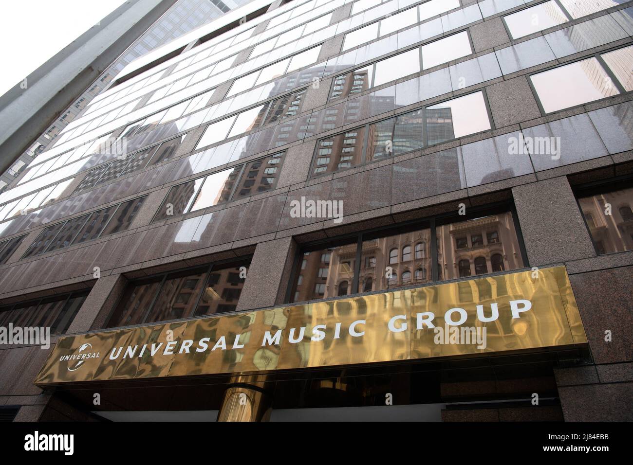 A shop sign of UNIVERSAL MUSIC GROUP, on May 07, 2022 in NewYork City