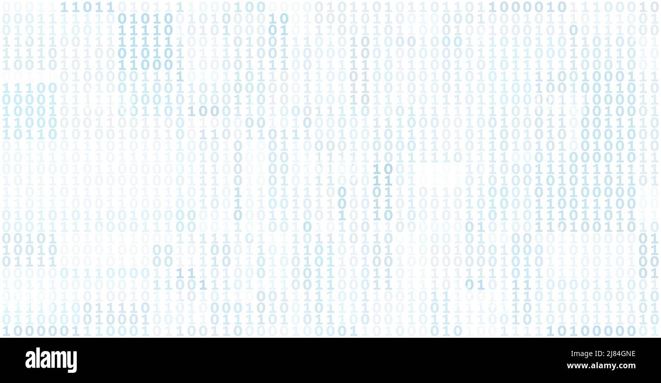 Simple binary background with bluish gray ones and zeros. Digitally ...