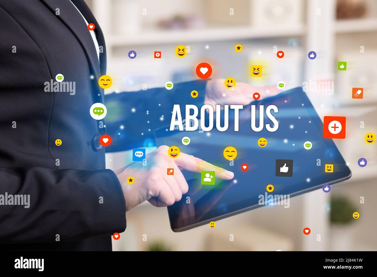 business person playing multimedia concept Stock Photo - Alamy