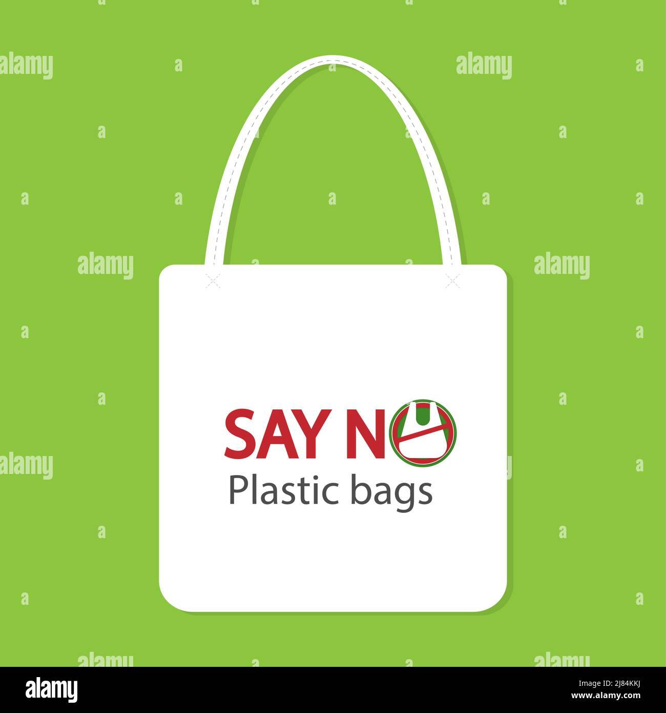 Ecology concept,ecofriendly fabric bag ideas.Vector illustration Stock