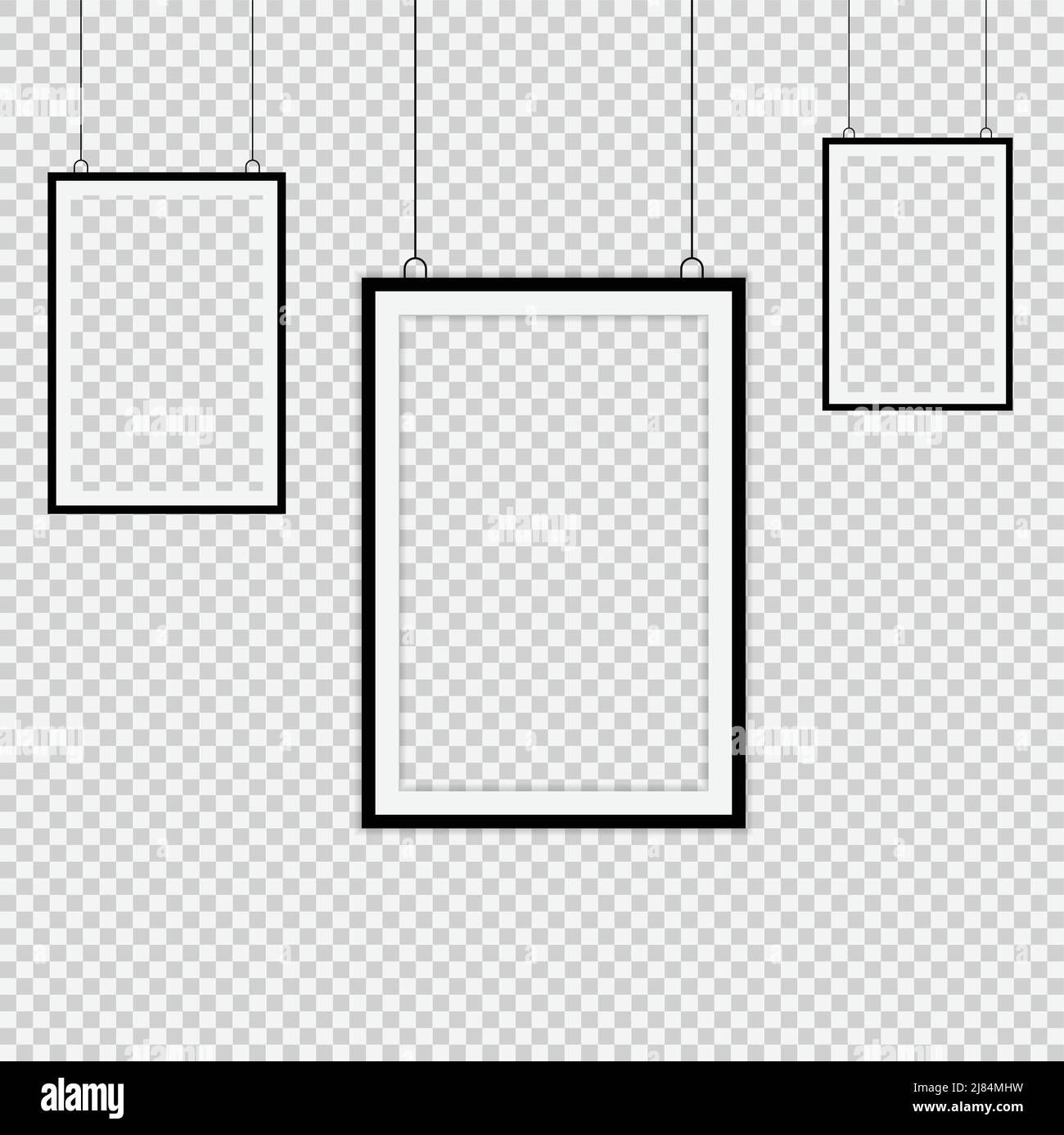 Set Realistic black picture frame on transparent background.vector ...
