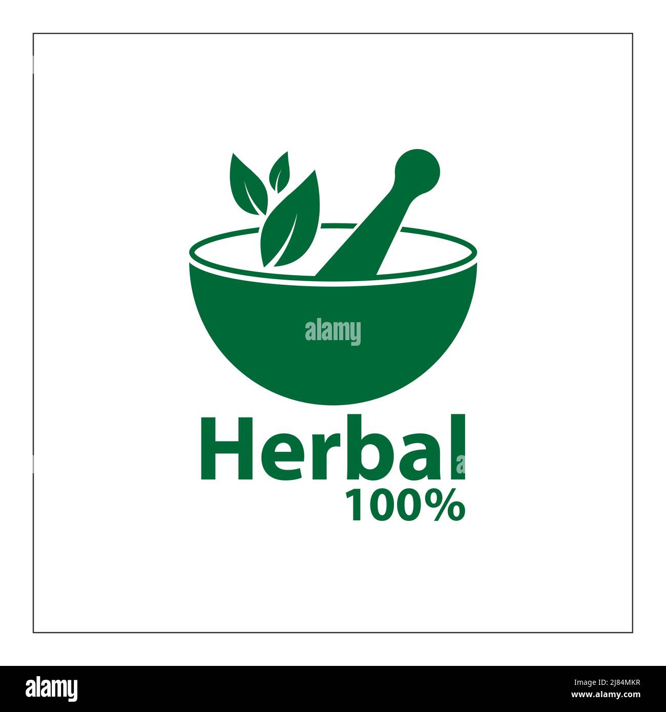green herbal logo template,herbal 100 on white background Stock Vector ...