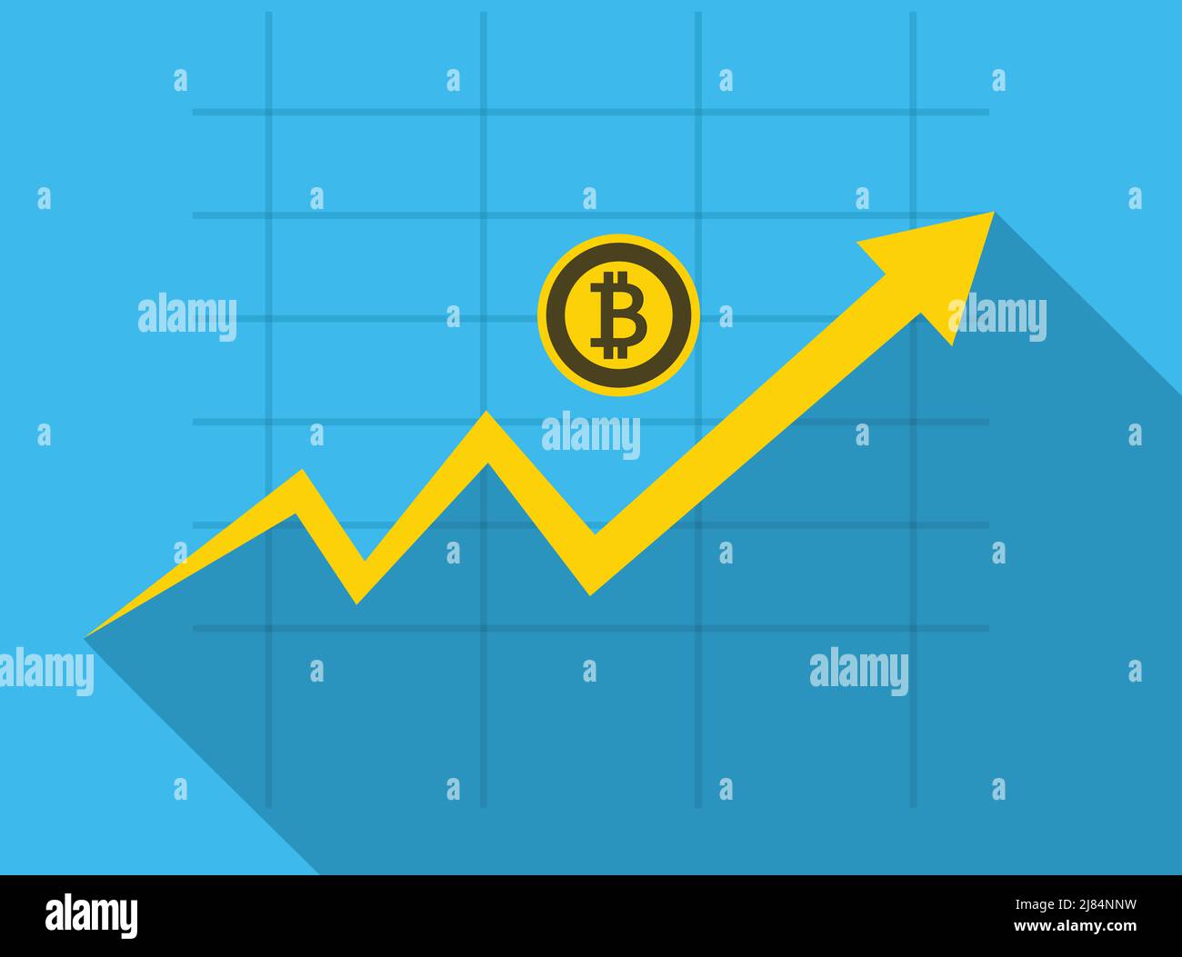 Business Bitcoin concept growth chart on graph background,Vector ...