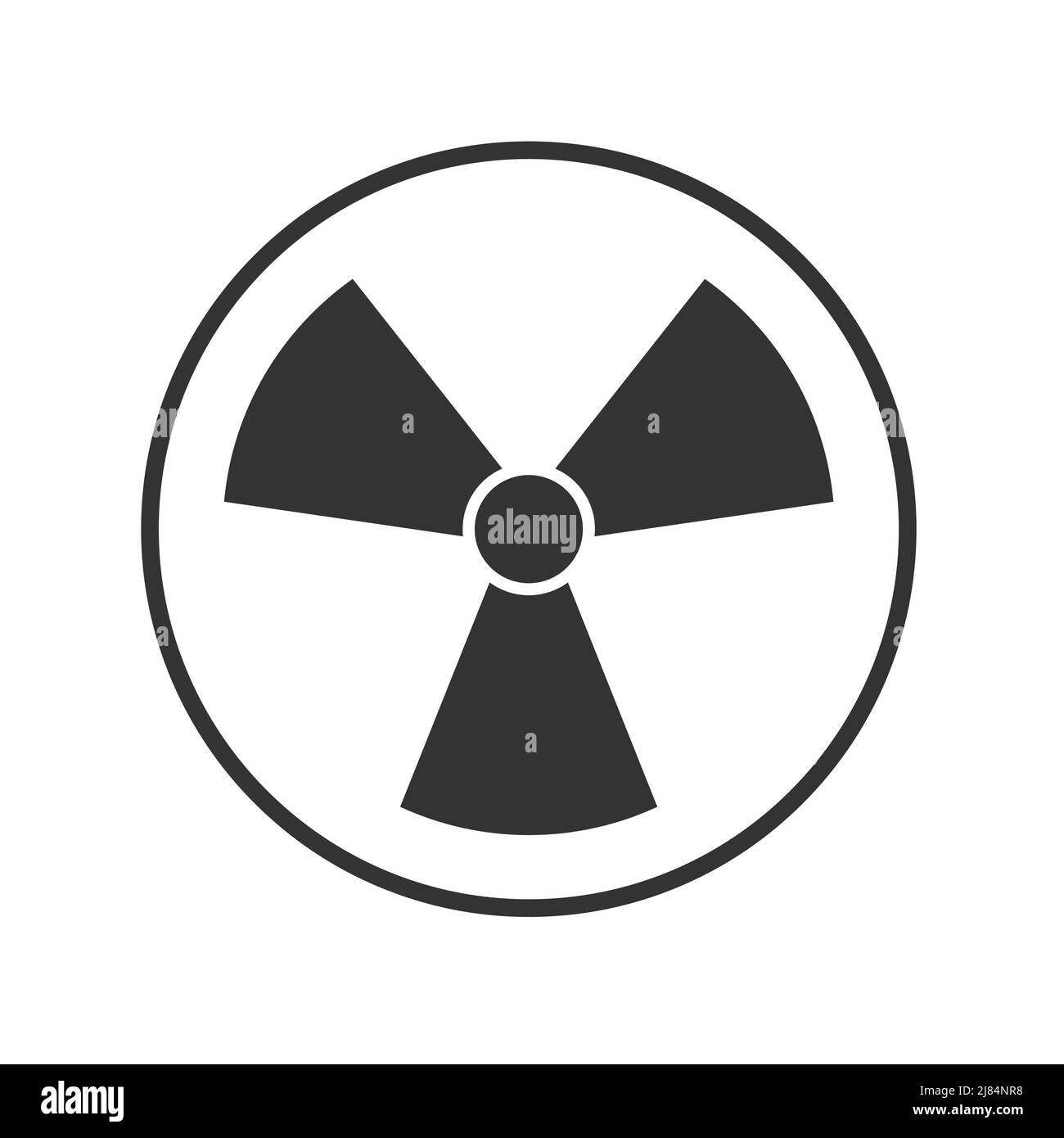radiation icon,radiation symbol,White icon on blue background. Stock Vector