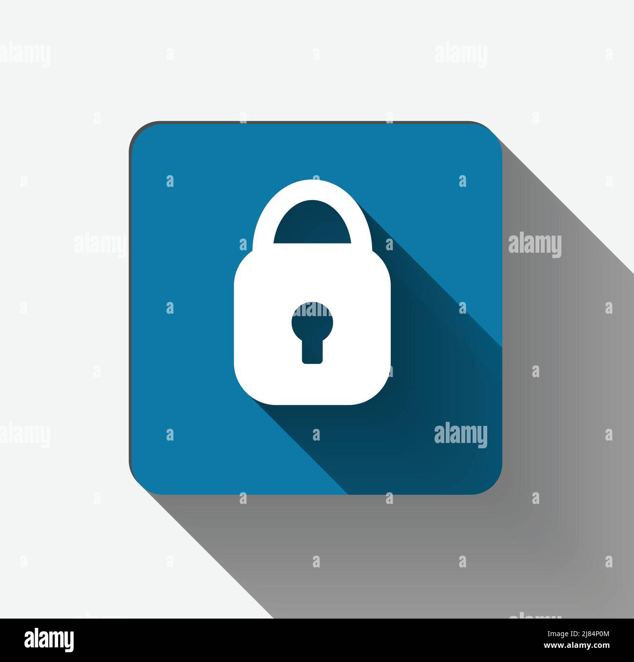 symbol padlock security white icon.technology concept,Vector illustration Stock Vector