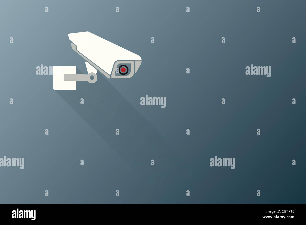 Security Concept,CCTV camera attached to a black background wall outside.vector illustration Stock Vector