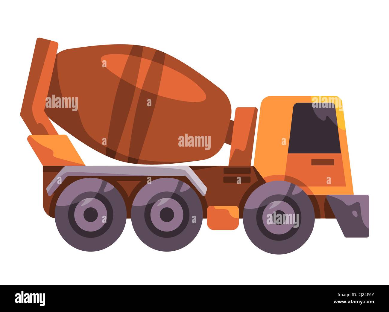 Blender mix concrete builder construction vehicle truck vector yellow