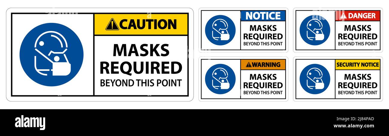 Symbol Masks Required Beyond This Point Sign Stock Vector Image & Art ...
