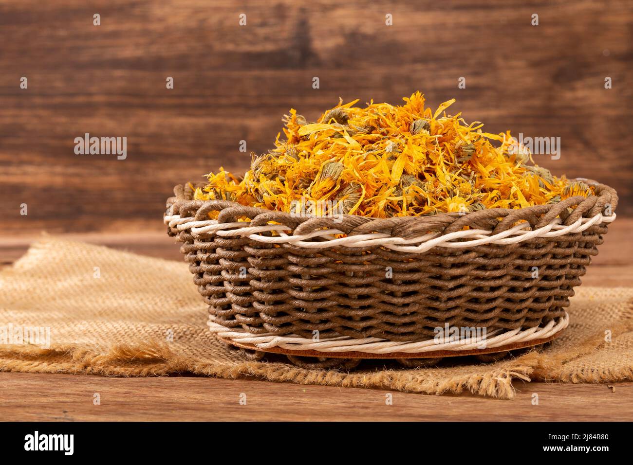 Caléndula officinalis Hierba Asterácea Dried calendula flowers Stock