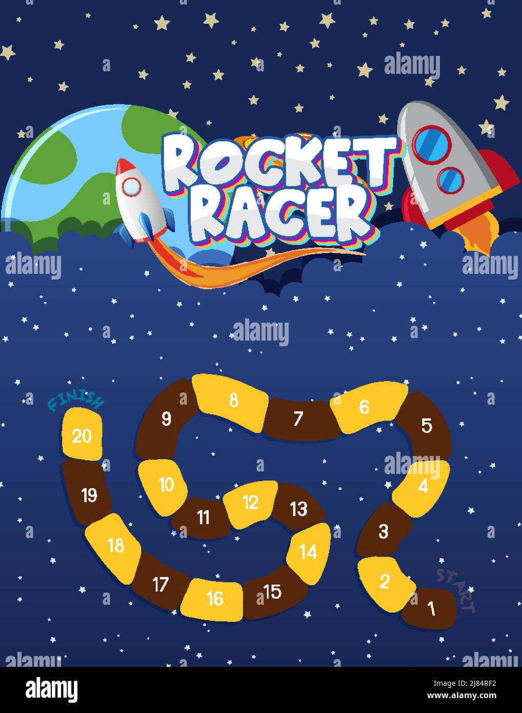 Game template with space theme background illustration Stock Vector ...