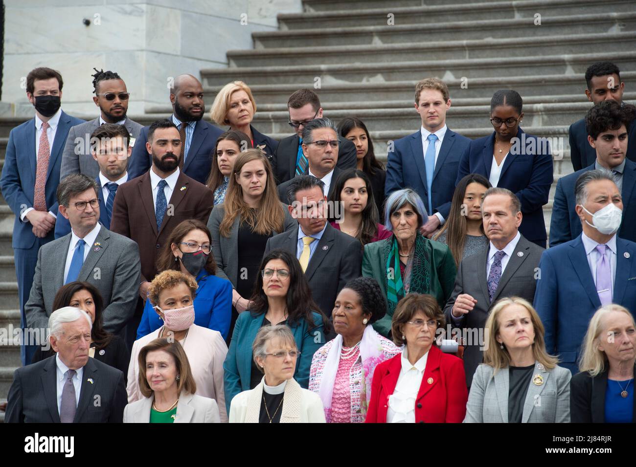 A fraction of the House of Representatives hold a Moment of Silence for the One Million American Lives Lost to COVID-19, on the East Front Center Steps at the US Capitol in Washington, DC, Thursday, May 12, 2022. Credit: Rod Lamkey/CNP /MediaPunch Stock Photo