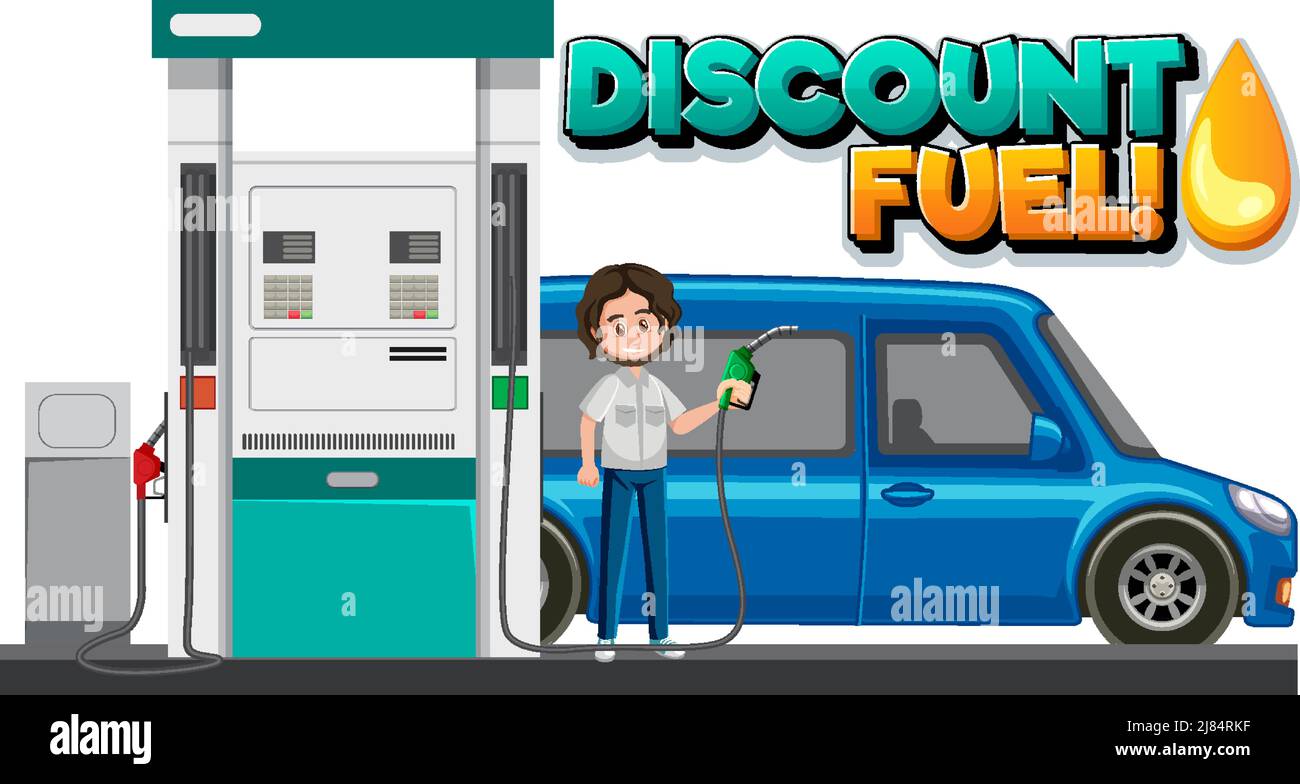 Discount fuel font logo design illustration Stock Vector Image & Art