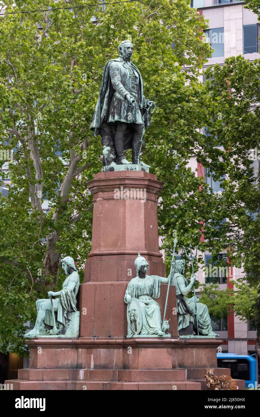 Count István Széchenyi Statue in Szechenyi Square, Budapest, Hungary. Stock Photo