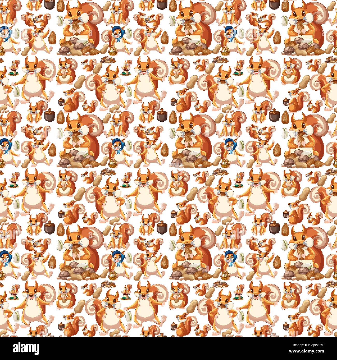 Cute animals cartoon seamless background illustration Stock Vector ...