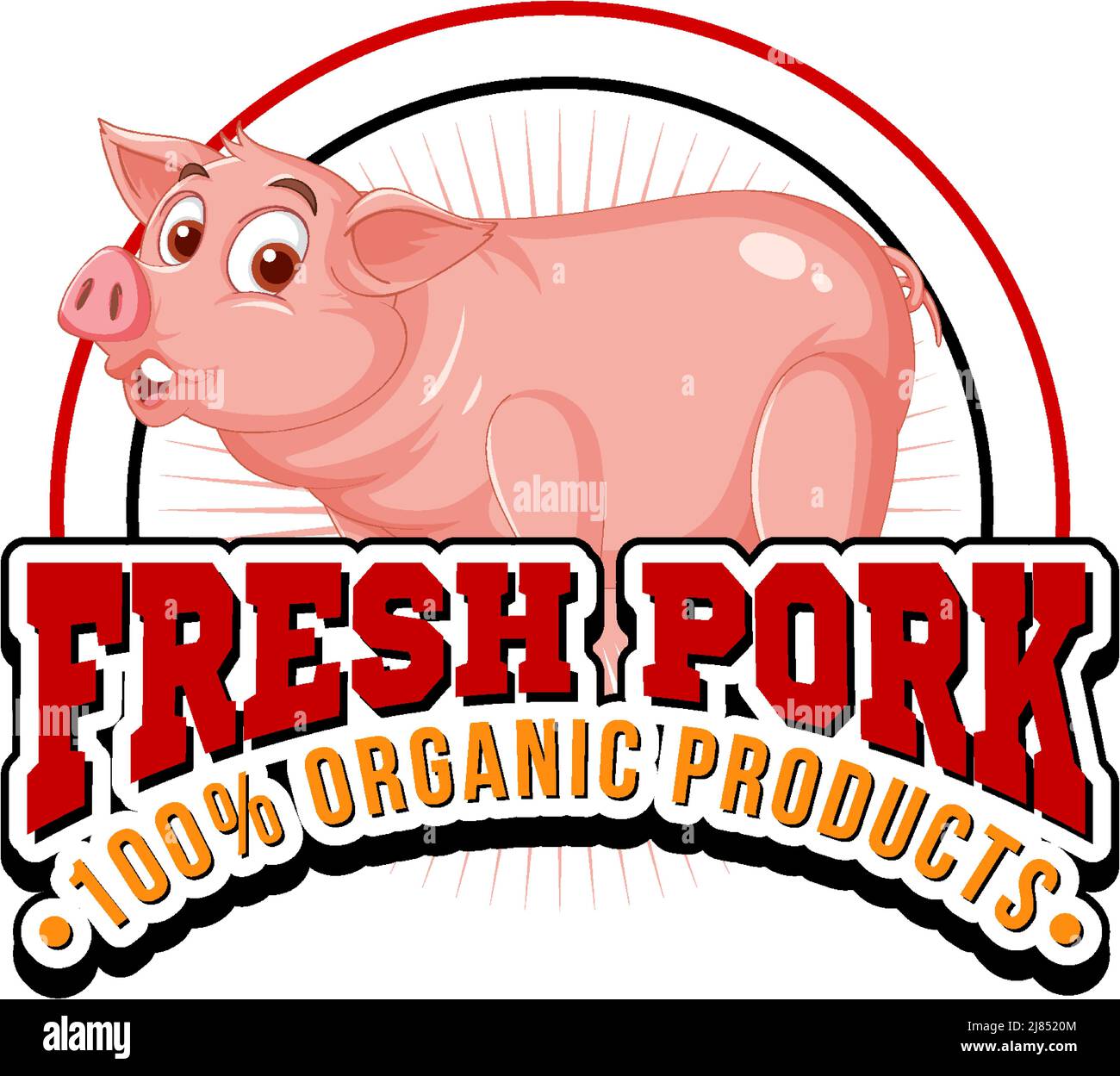 Pig cartoon character logo for pork products illustration Stock Vector ...