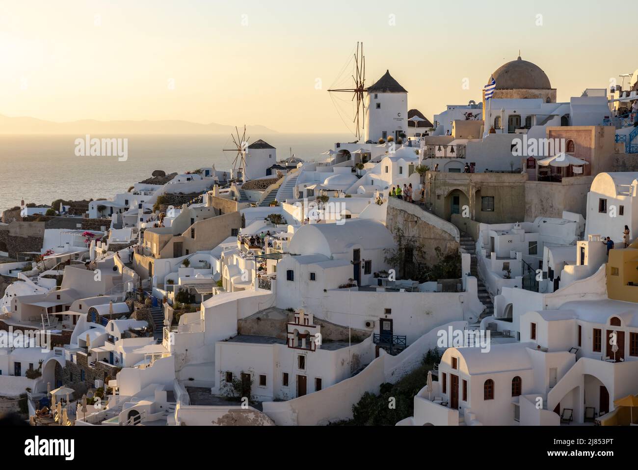 Oia, Santorini, Greece - June 28, 2021: Whitewashed houses and ...