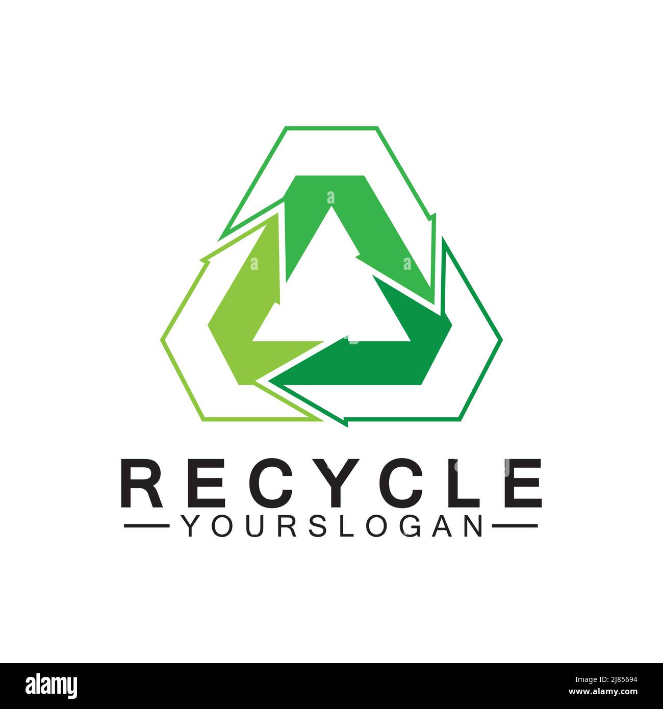 green arrow recycle logo vector icon template Stock Vector