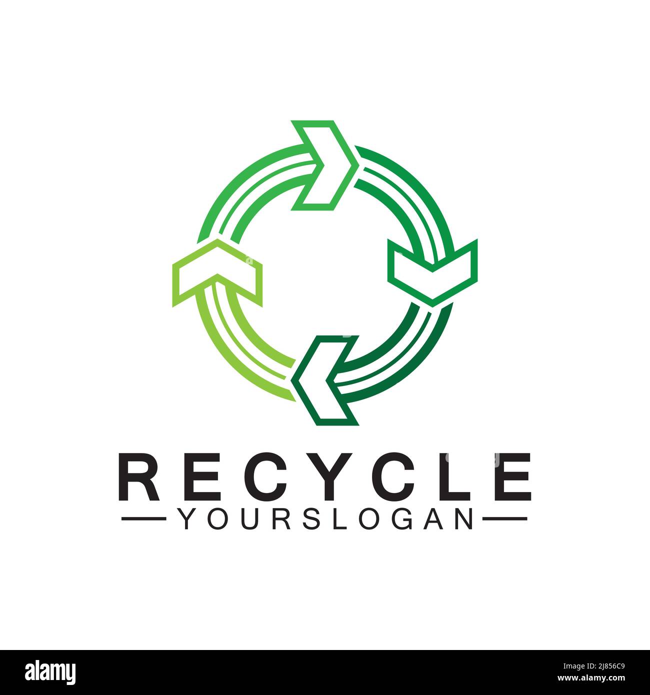green arrow recycle logo vector icon template Stock Vector Image & Art ...
