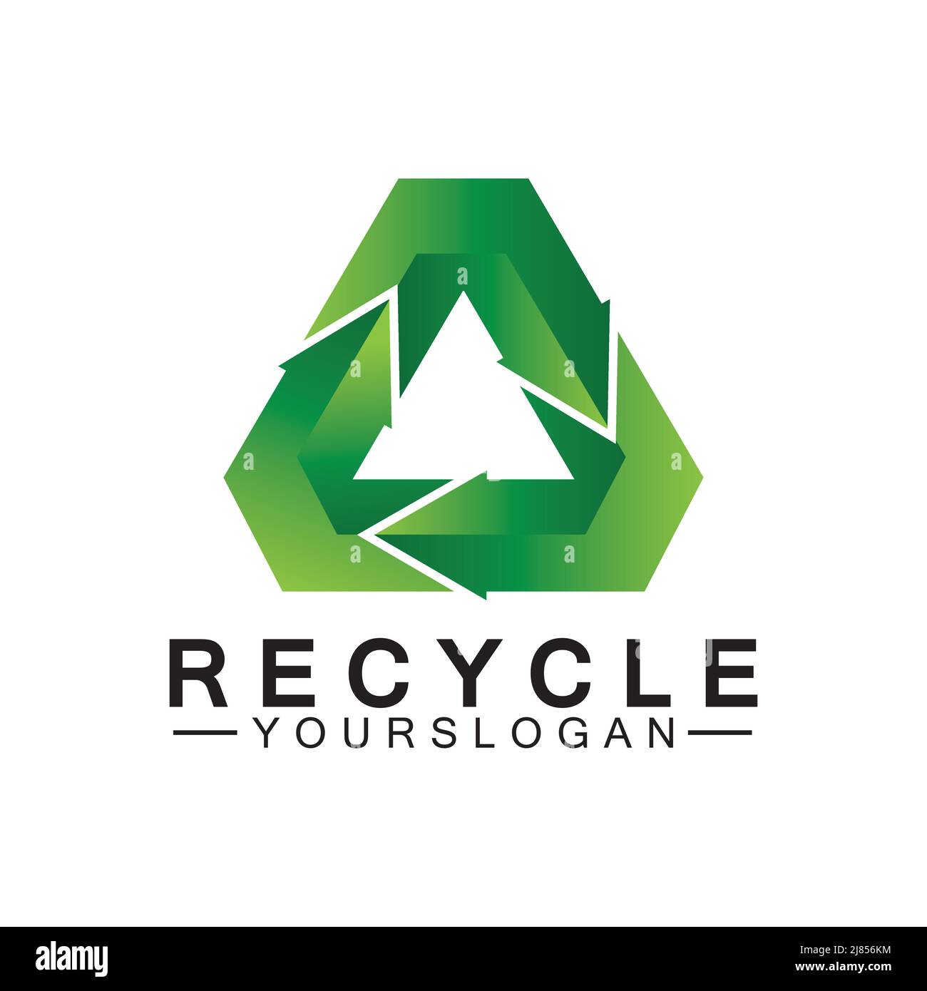 green arrow recycle logo vector icon template Stock Vector