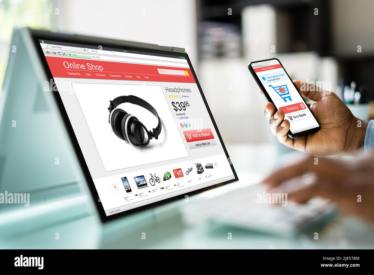 Online Ecommerce Website Store Shopping On Laptop Stock Photo - Alamy