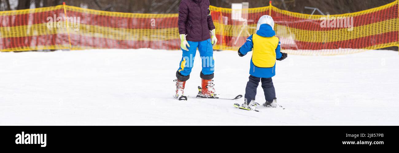 skiing master class for kids with instructor in winter sports school ...