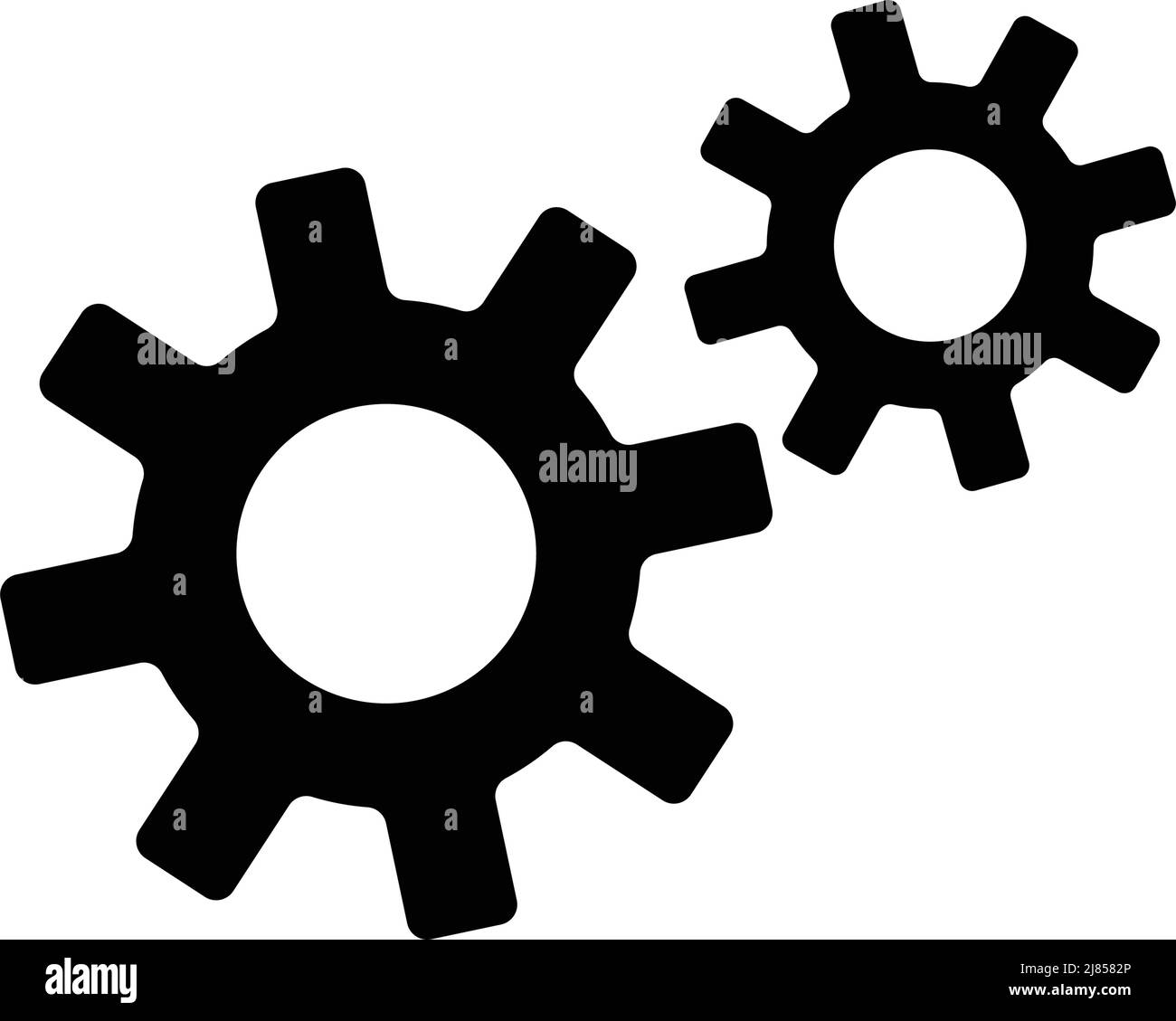 Black gear silhouette icon set. Editable vector Stock Vector Image ...